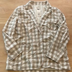 Cream Gingham Blazer